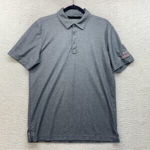 Travis Mathew Polo Shirt Mens Medium Gray Buick GMC Logo Performance Golf Auto